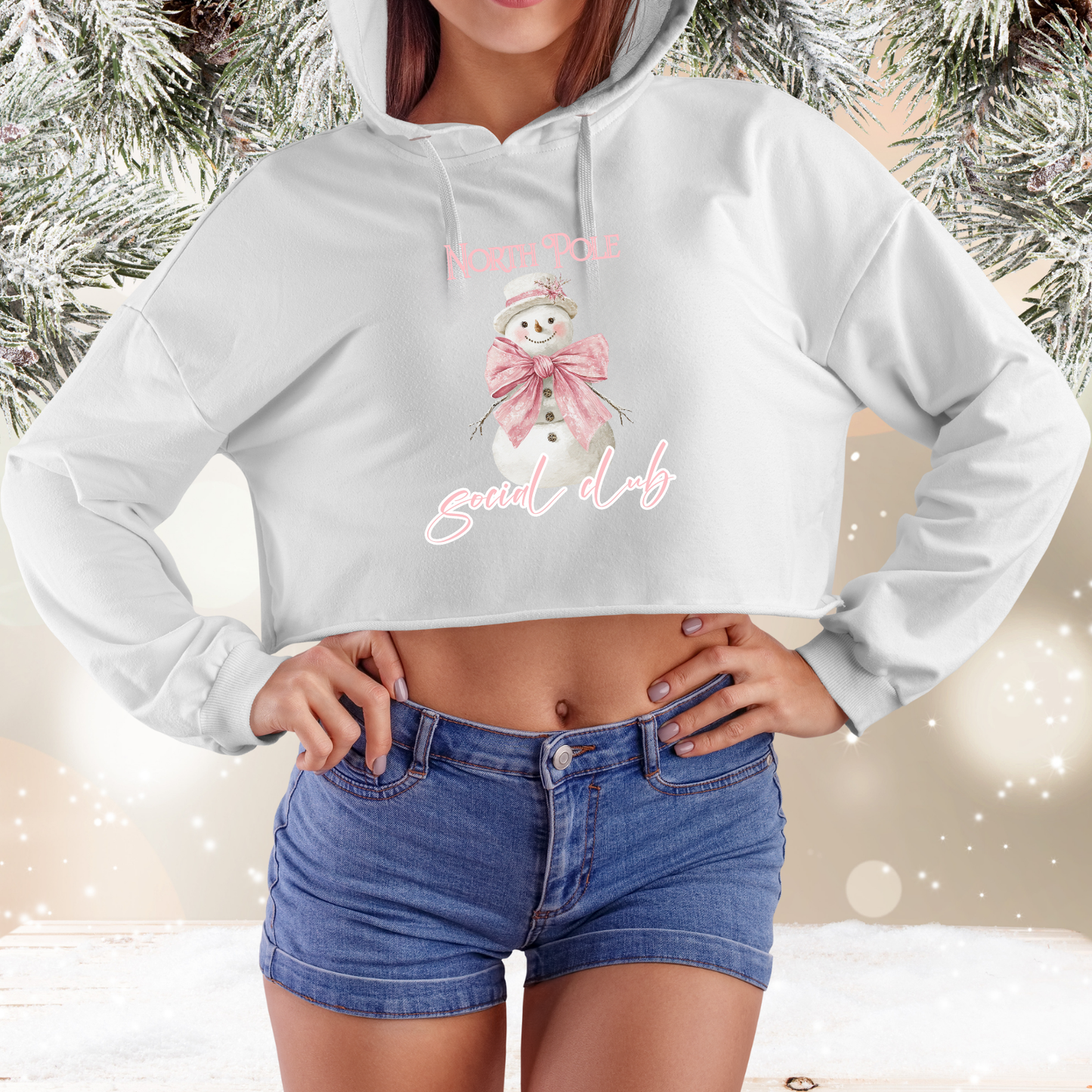 North Pole Social Club Crop Hoodie