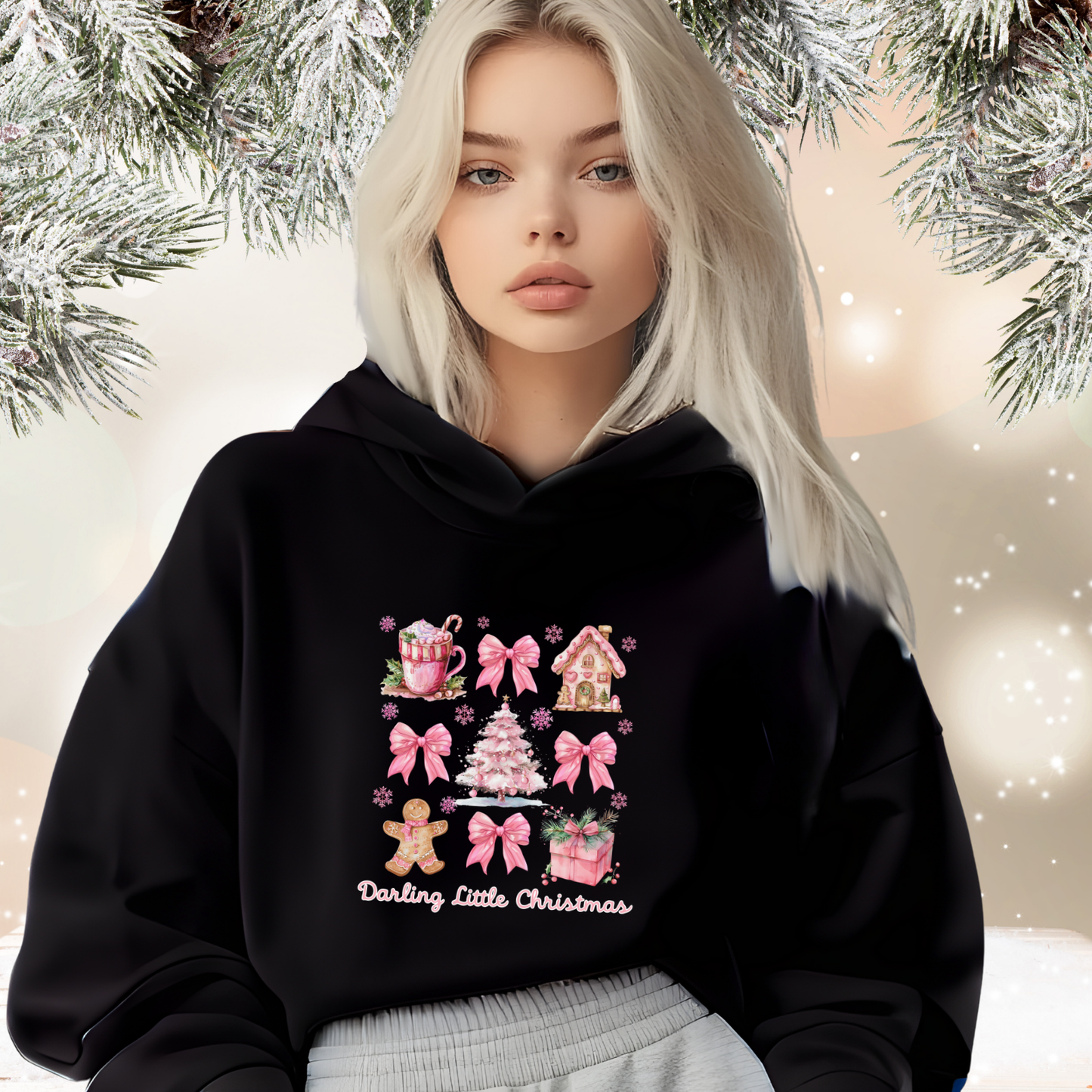 Darling Little Christmas Crop Hoodie