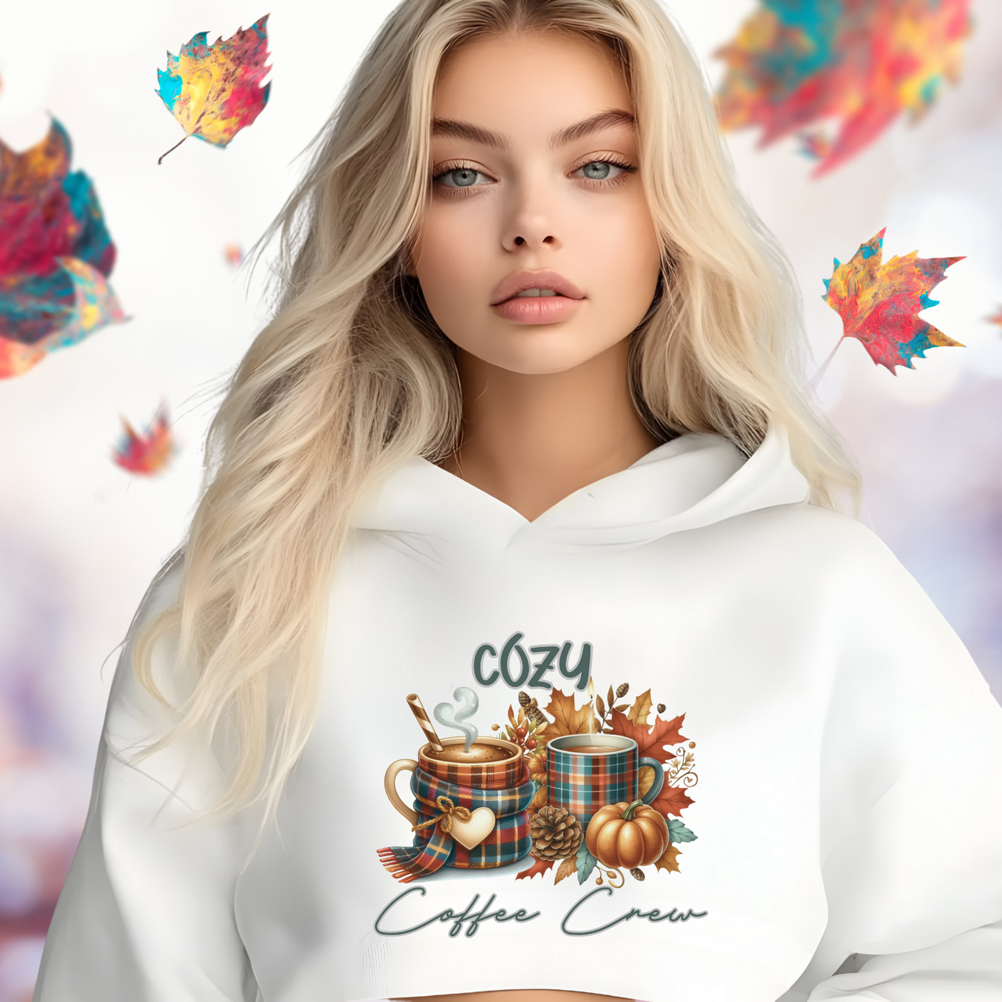 Cozy Coffee Crew Crop Hoodie