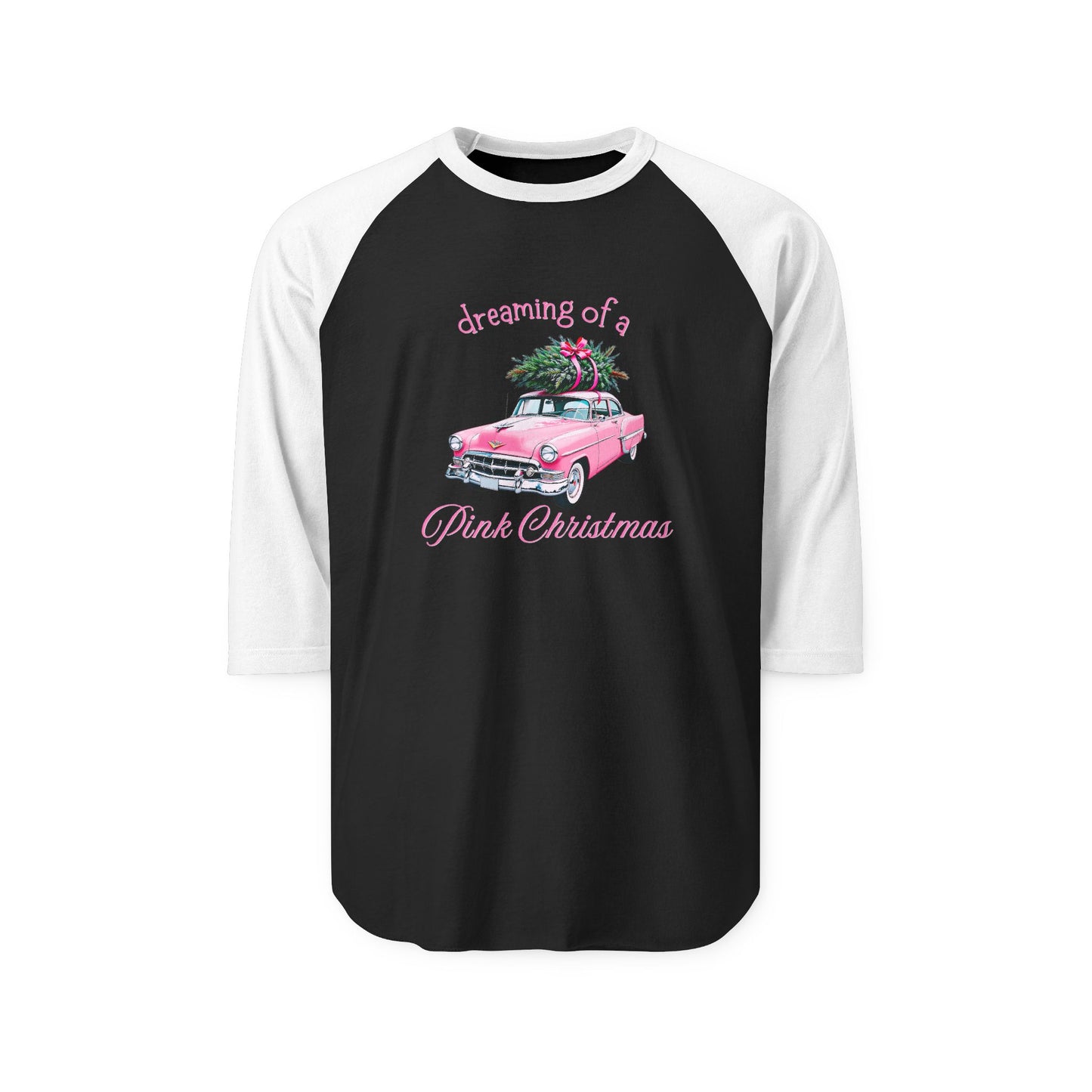 Dreaming Of A Pink Christmas Baseball Tee