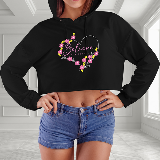 Believe In Miracles Crop Hoodie