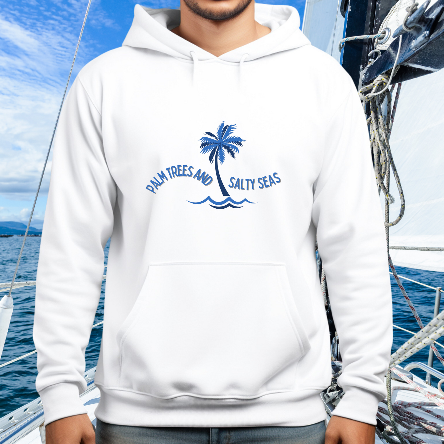 Palm Trees and Salty Seas Pullover Hoodie