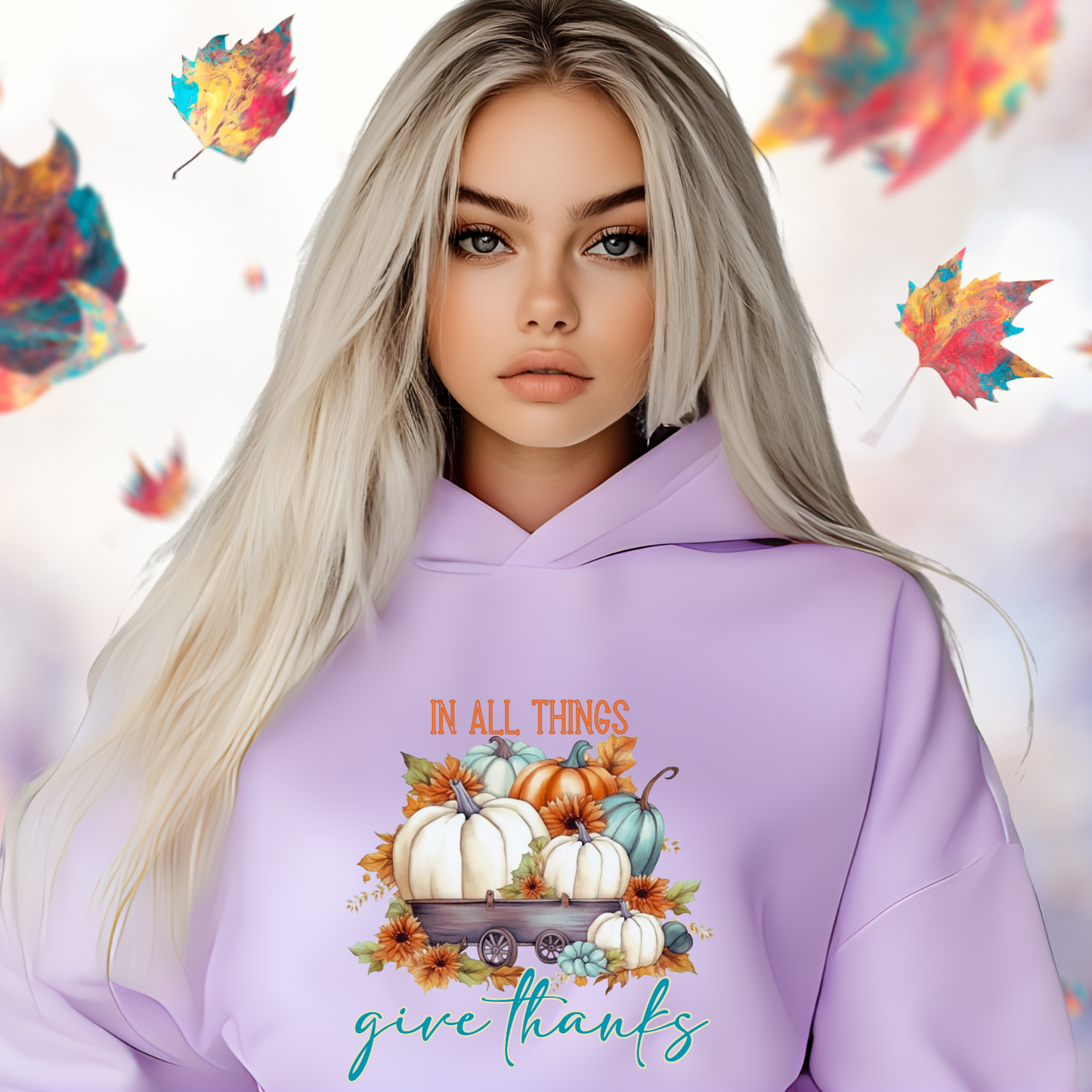 In All Things Give Thanks Crop Hoodie