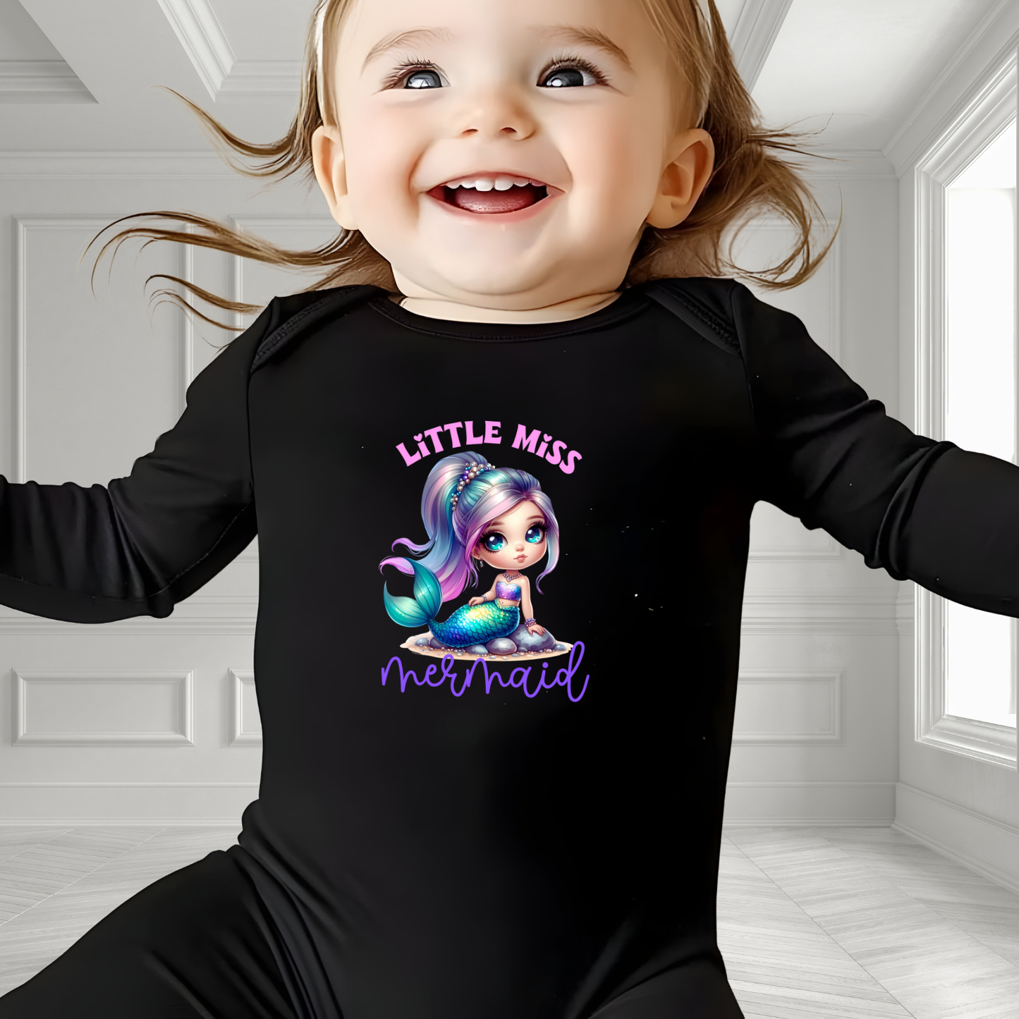 Little Miss Mermaid Infant Long Sleeve Onesie