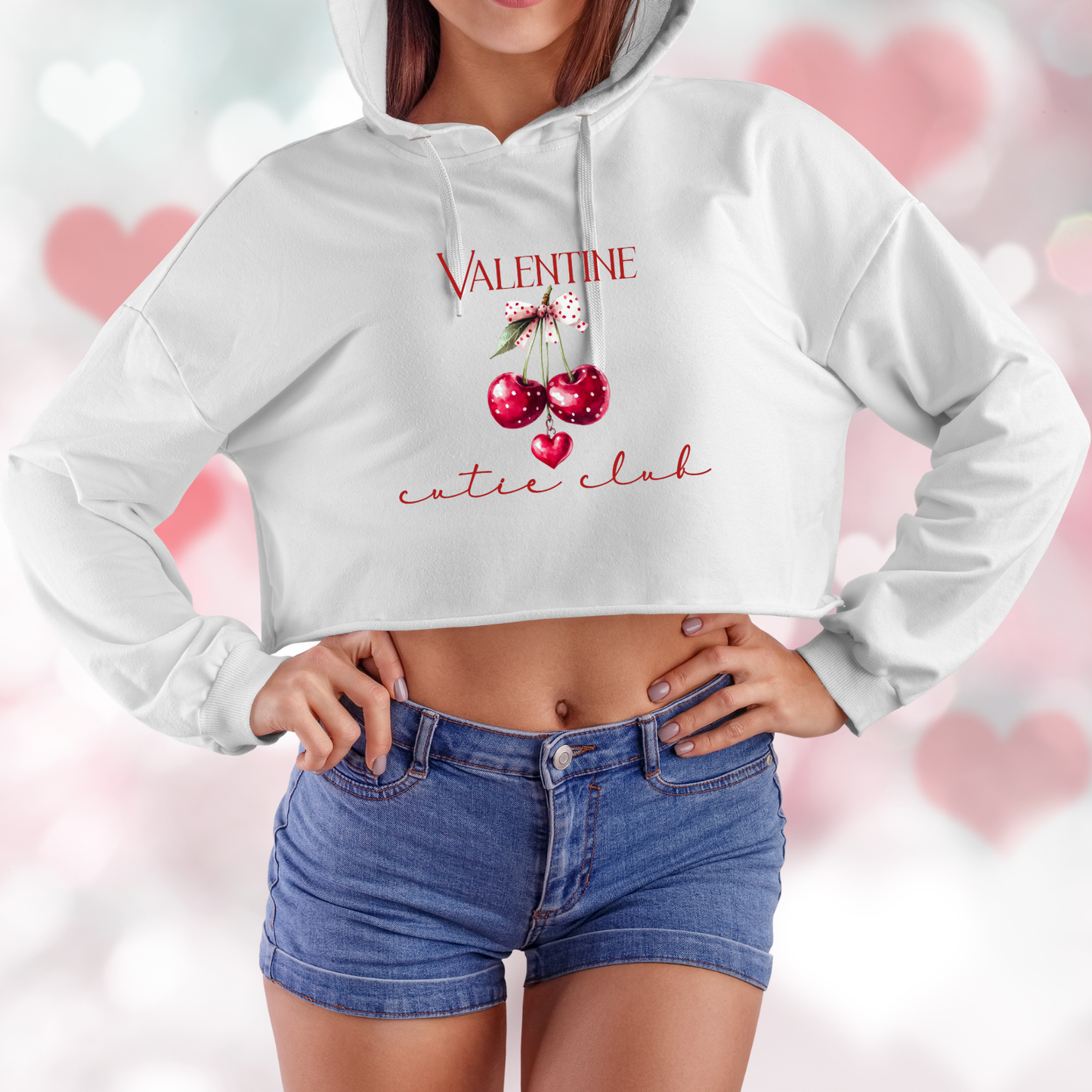 Valentine Cutie Club Crop Hoodie
