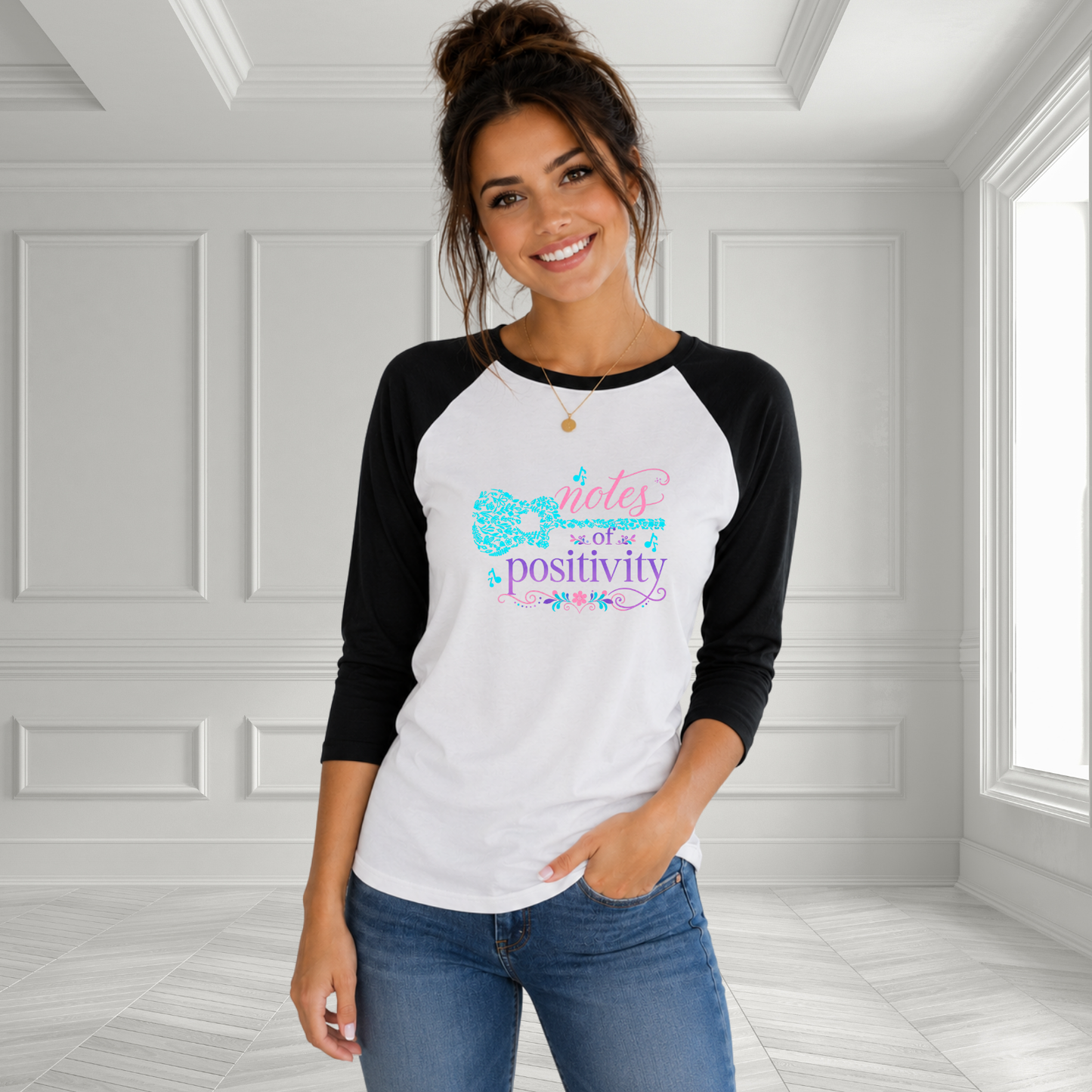 Notes Of Positivity Baseball Tee