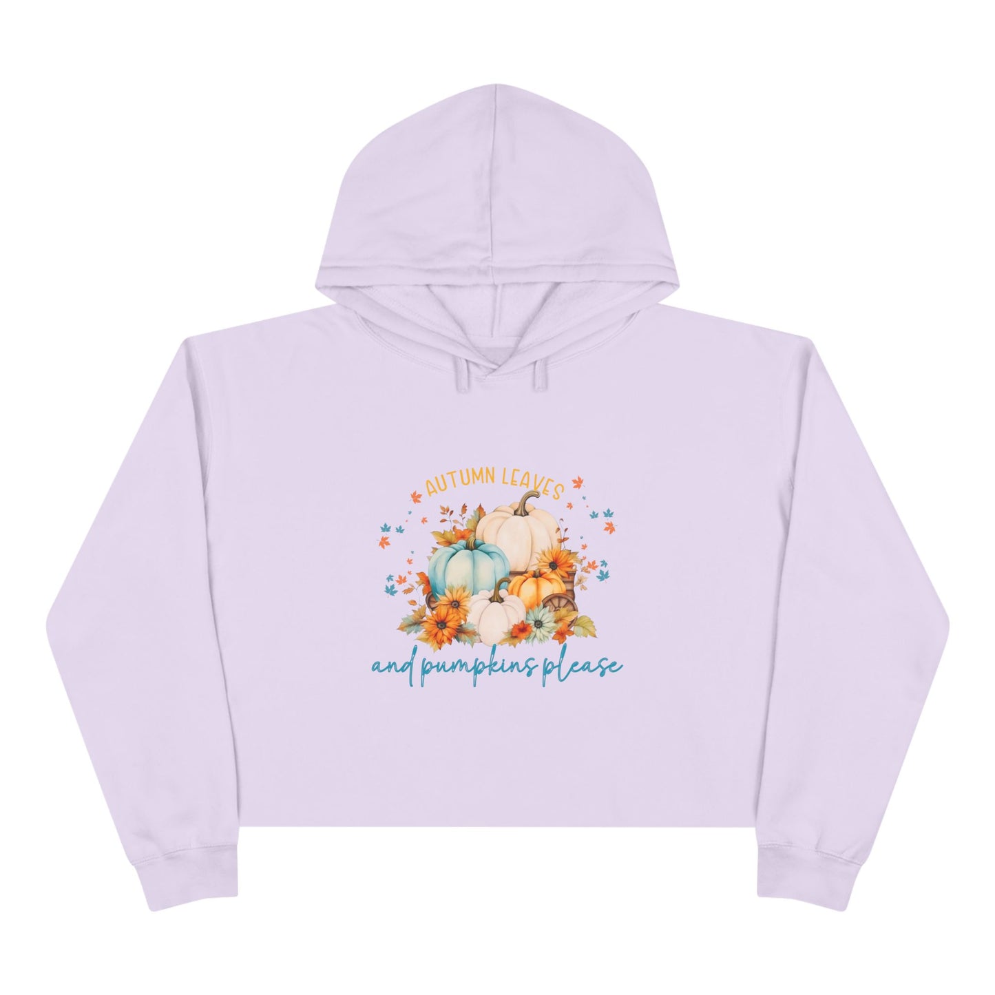 Autumn Leaves & Pumpkins Please Crop Hoodie