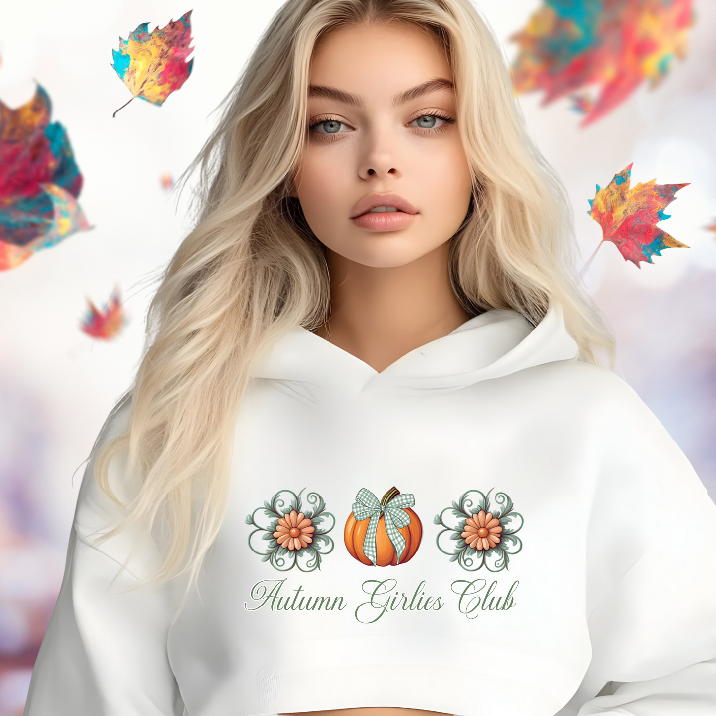 Autumn Girlies Club Cropped Hoodie