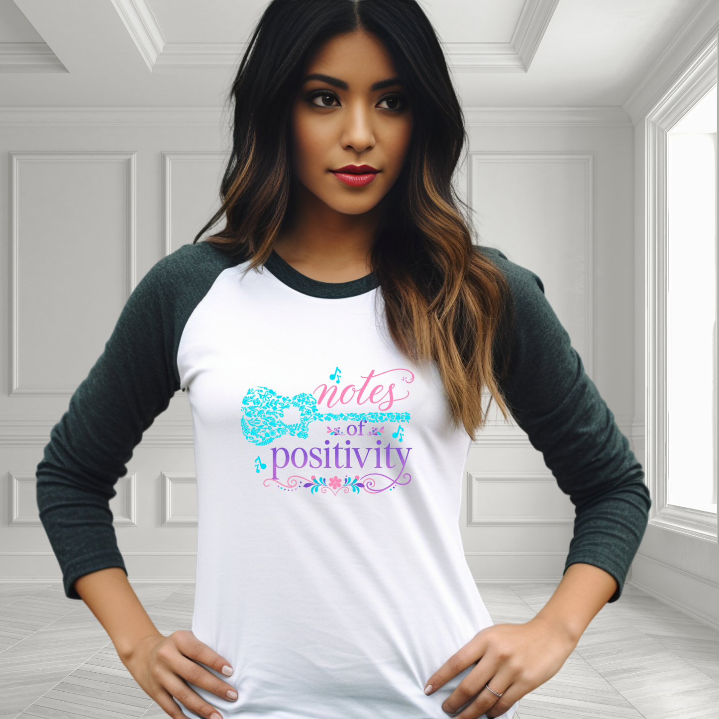 Notes Of Positivity Baseball Tee
