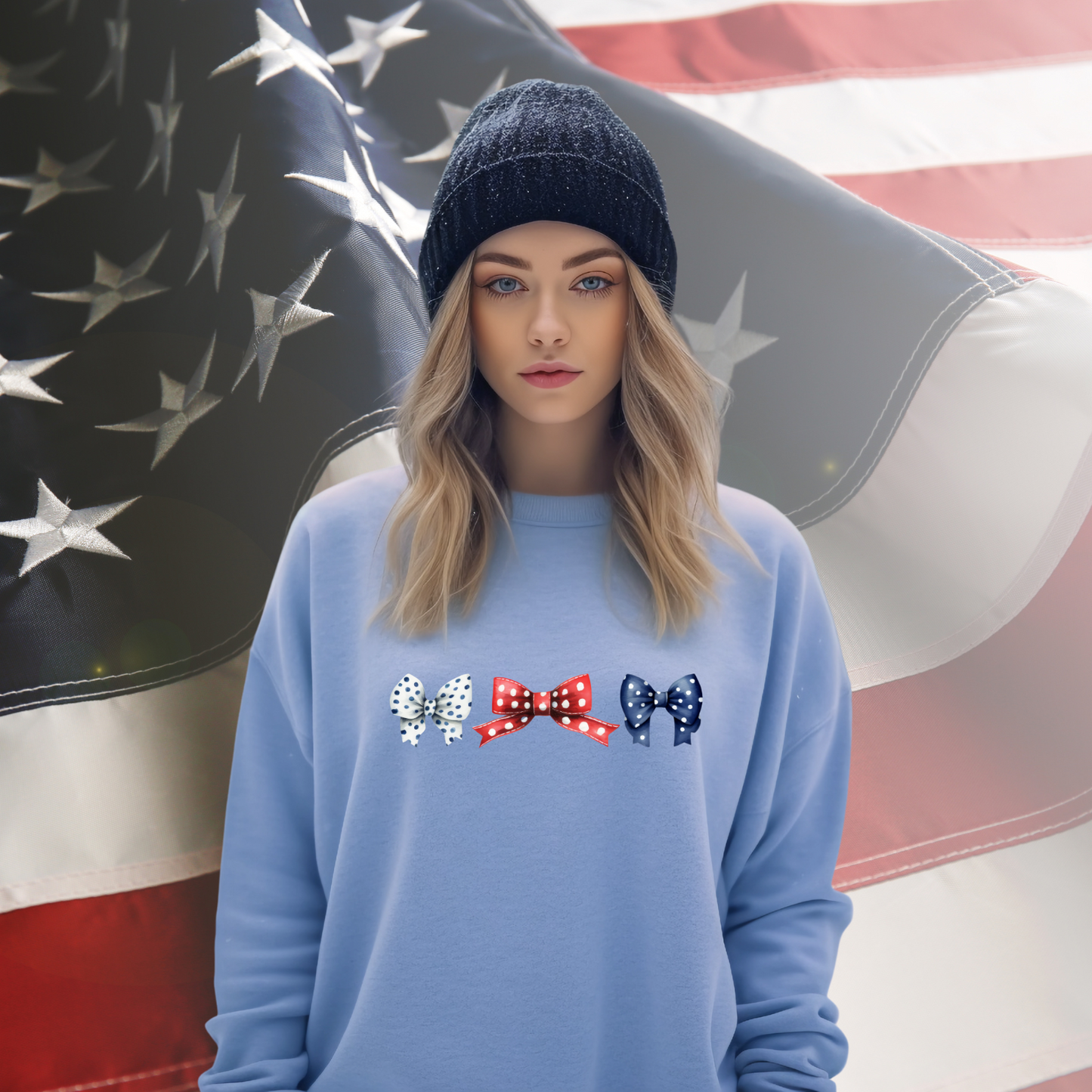 Patriotic Bows Crewneck Sweatshirt