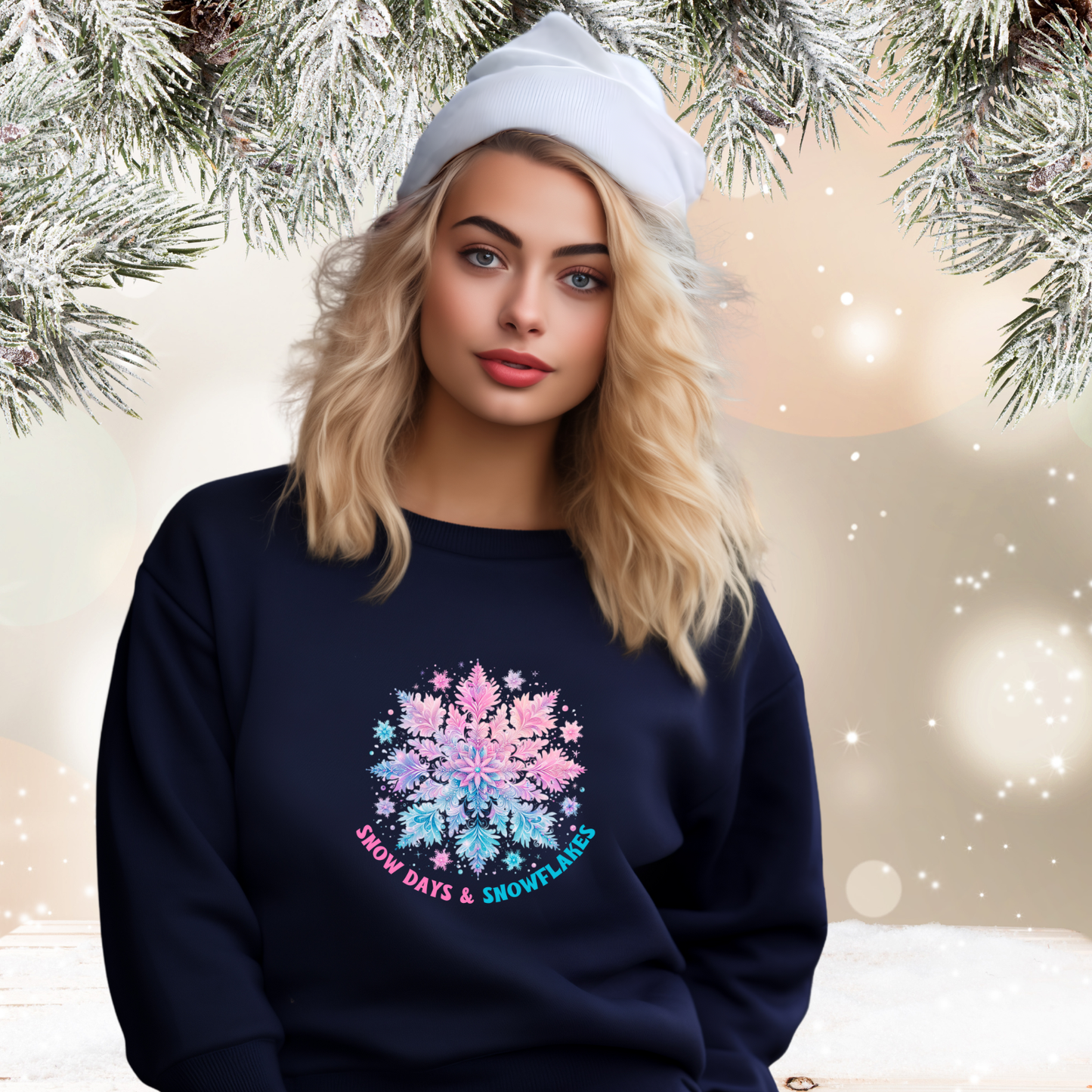 Snow Days & Snowflakes Crewneck Sweatshirt