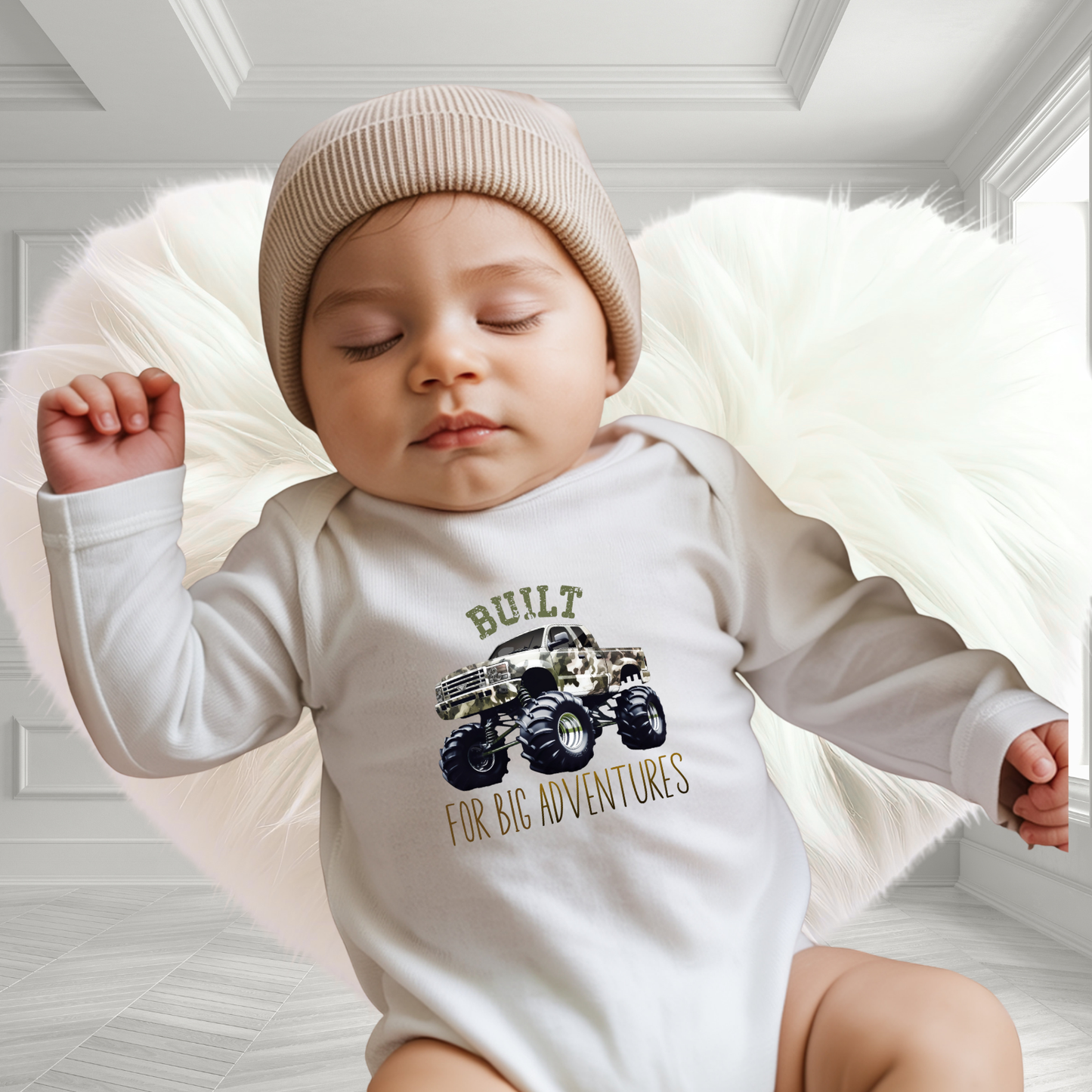Built For Big Adventures Infant Long Sleeve Onesie