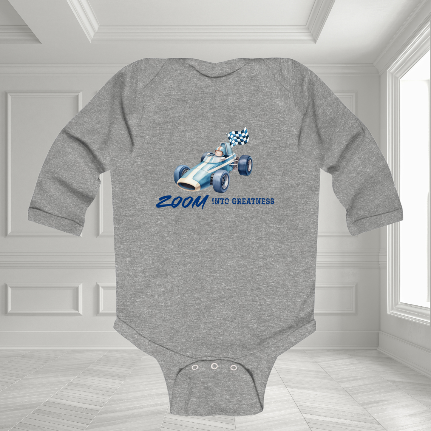 Zoom Into Greatness Infant Long Sleeve Onesie
