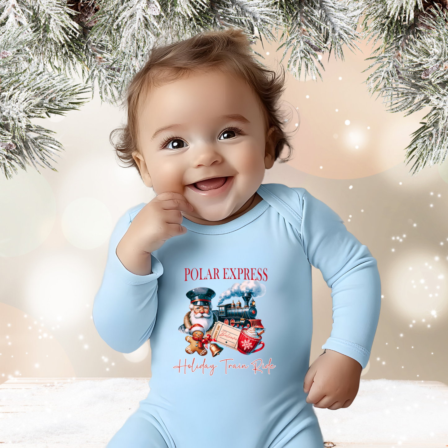 Polar Express Infant Long Sleeve Onesie
