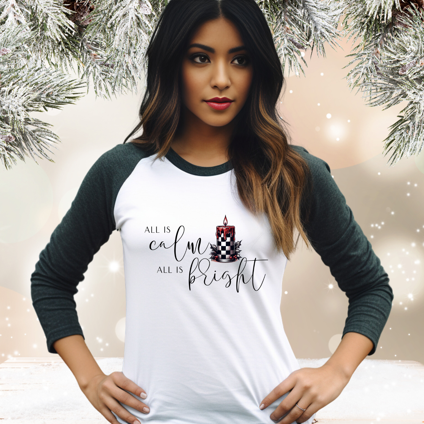 All Is Calm, All Is Bright Baseball Tee