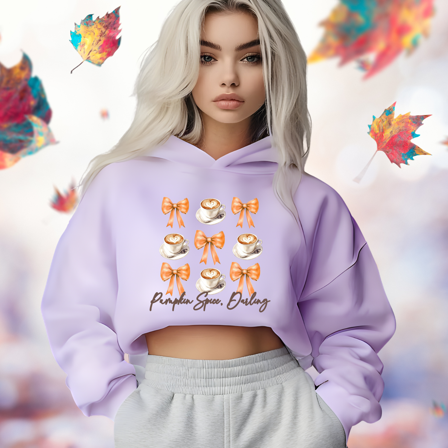 Pumpkin Spice, Darling Crop Hoodie