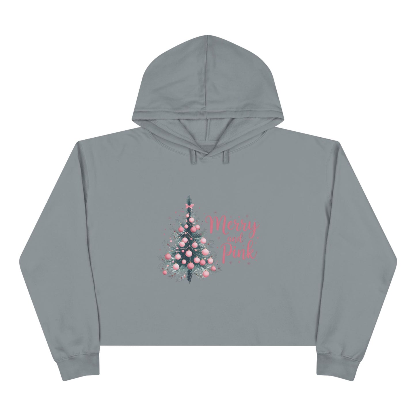 Merry And Pink Crop Hoodie