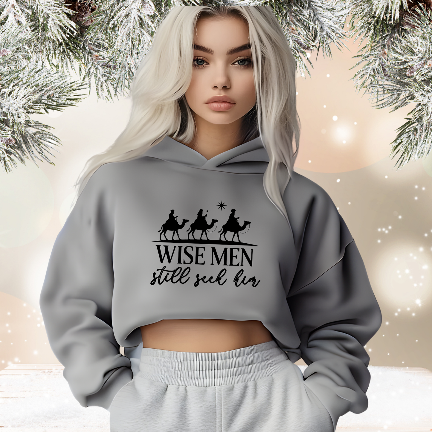 Wise Men Still Seek Him Crop Hoodie