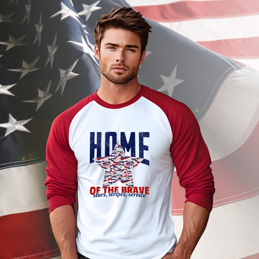Home Of The Brave Baseball Tee