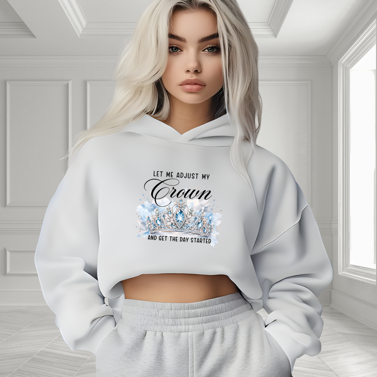 Let Me Adjust My Crown Crop Hoodie