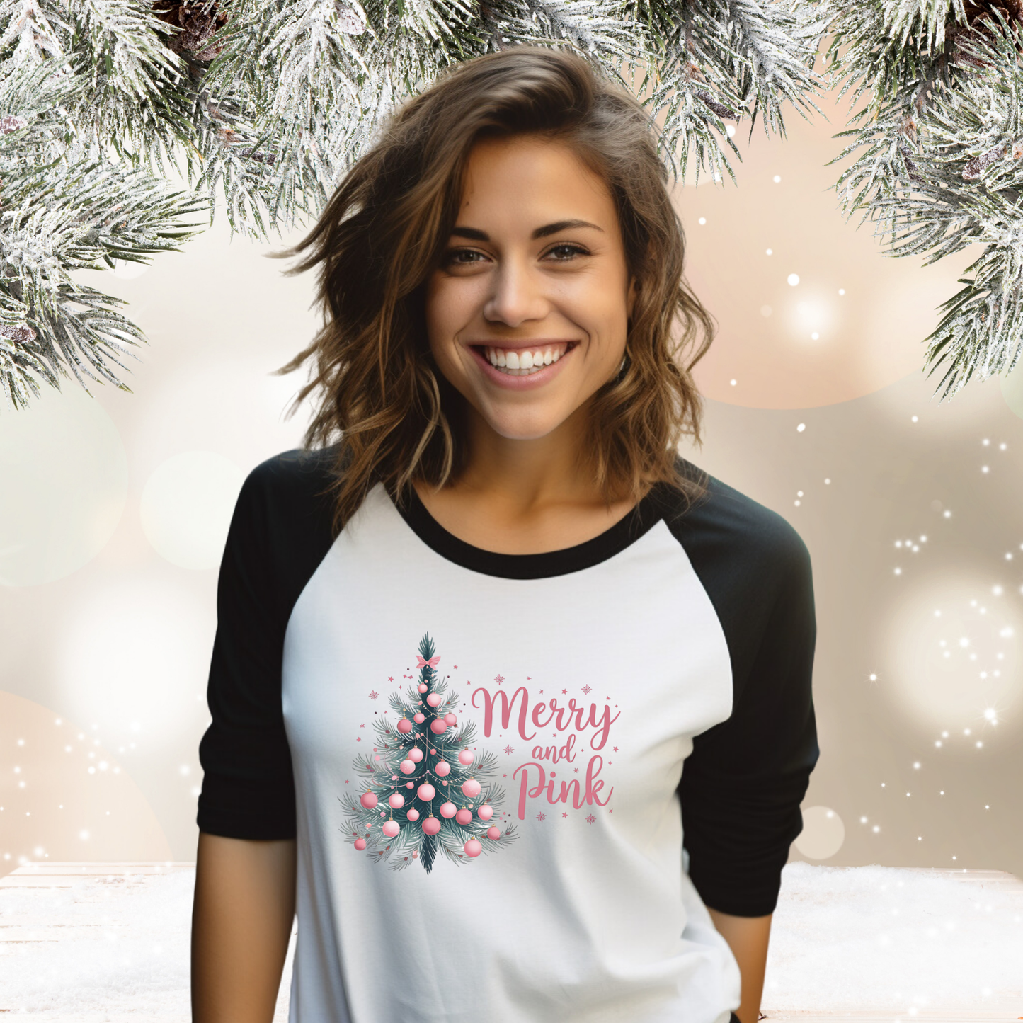 Merry And Pink Baseball Tee