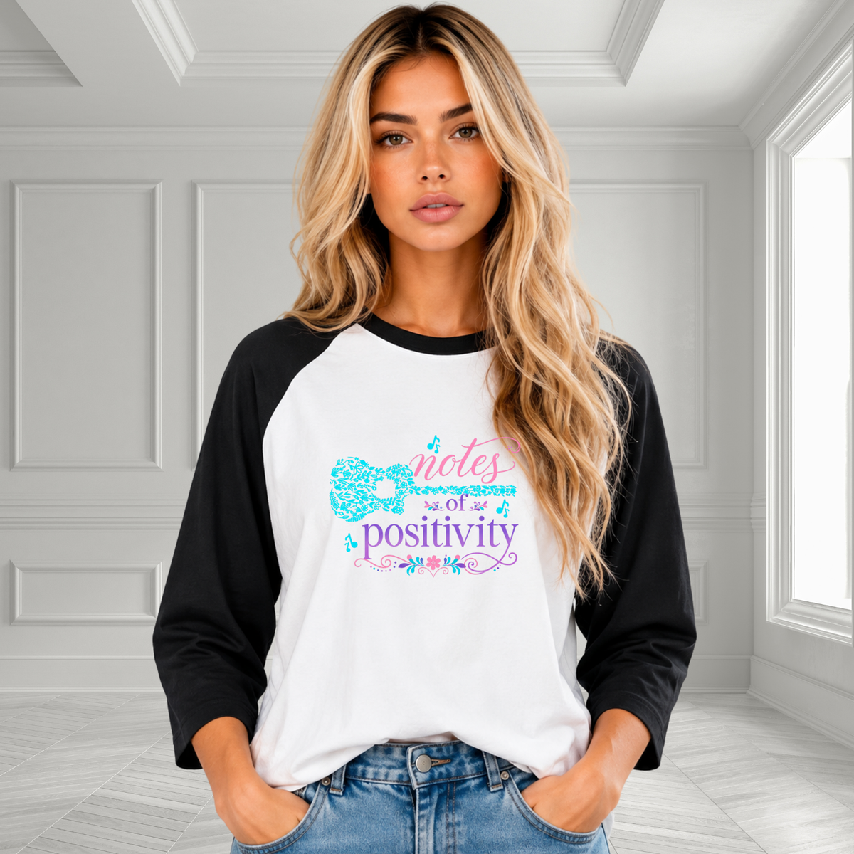 Notes Of Positivity Baseball Tee