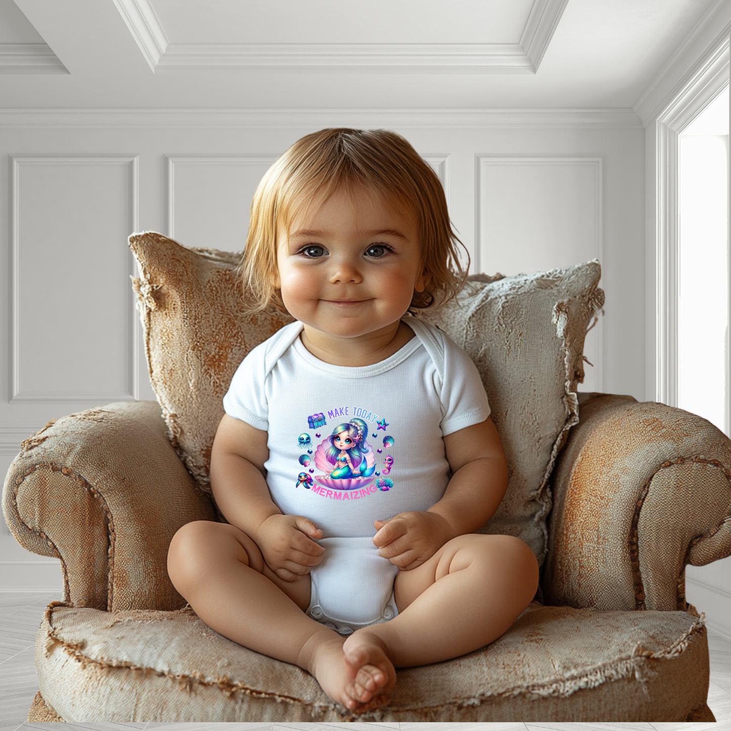 Make Today Mermaizing Infant Short Sleeve Onesie