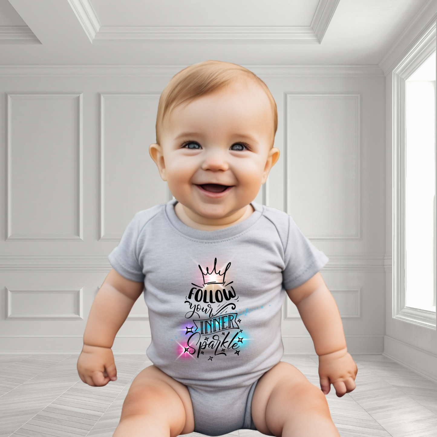 Follow Your Inner Sparkle Infant Short Sleeve Onesie