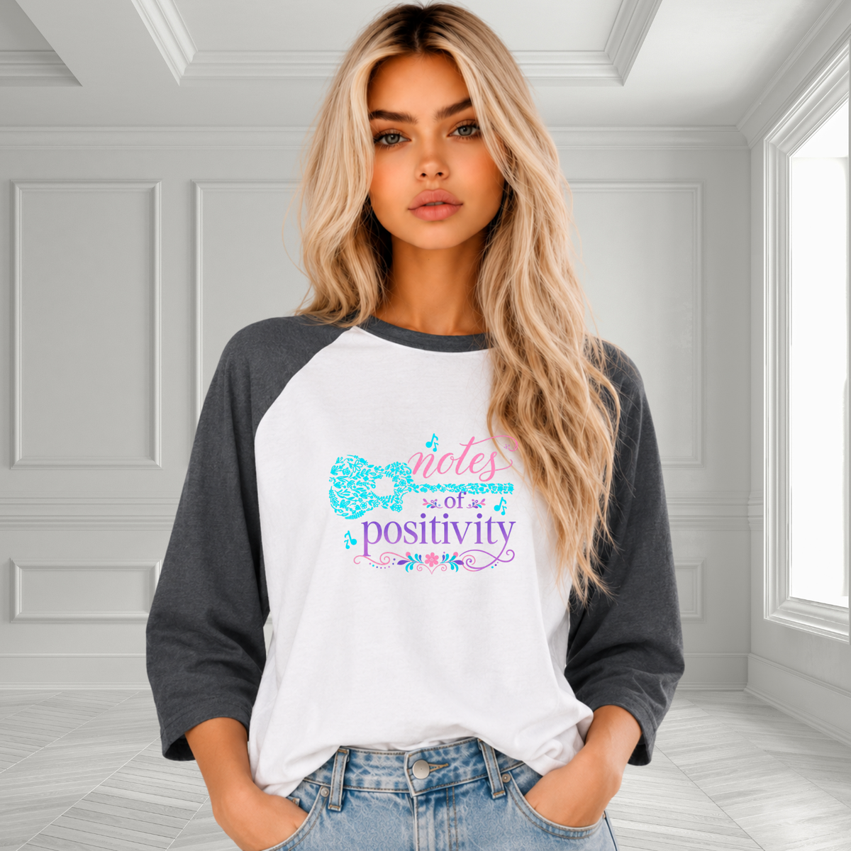 Notes Of Positivity Baseball Tee