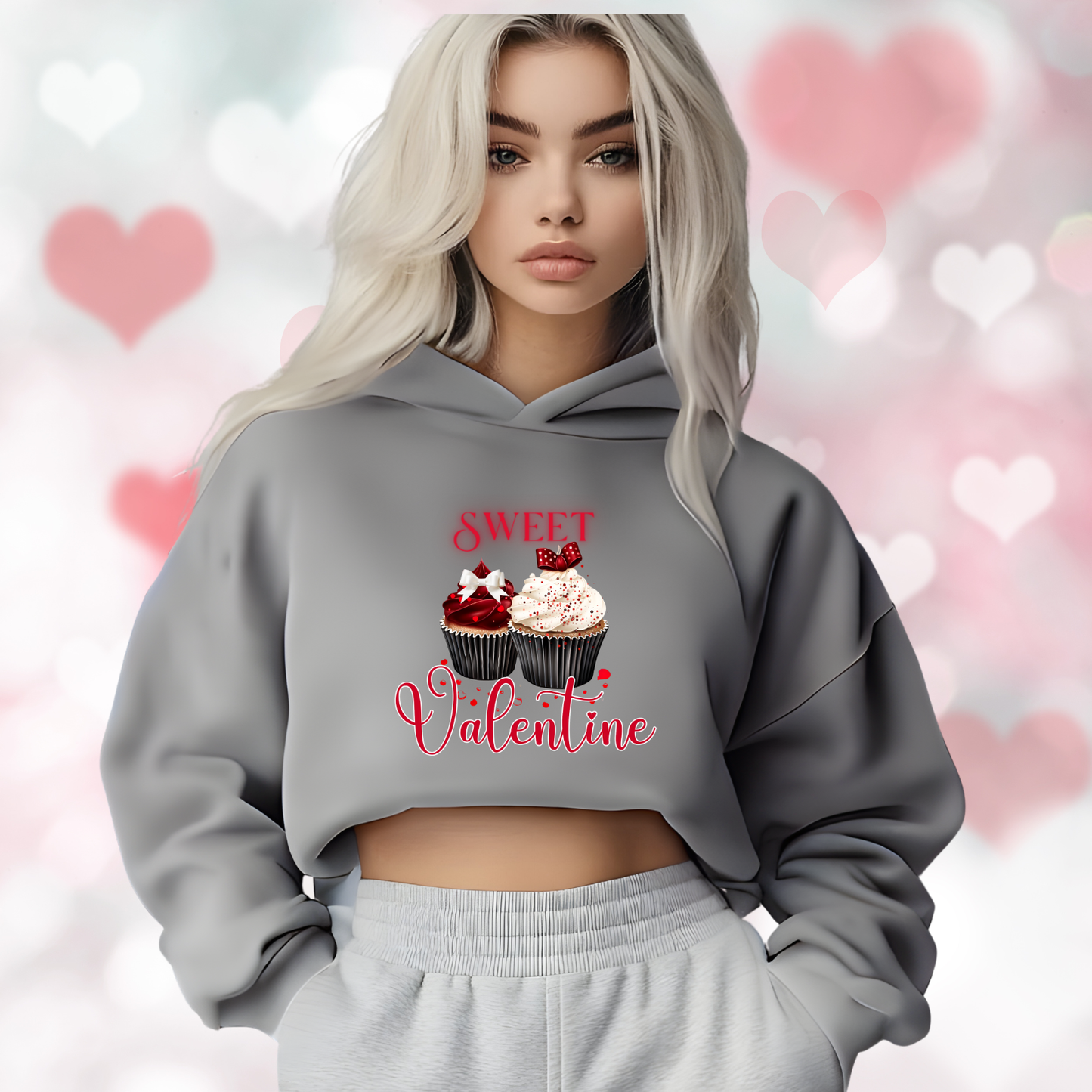 Sweet Valentine Crop Hoodie