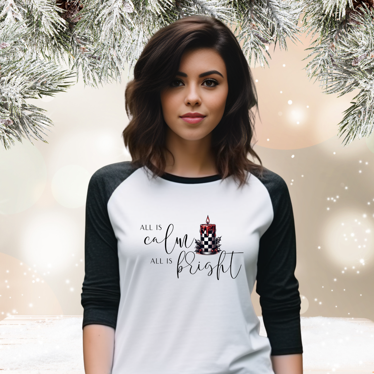 All Is Calm, All Is Bright Baseball Tee