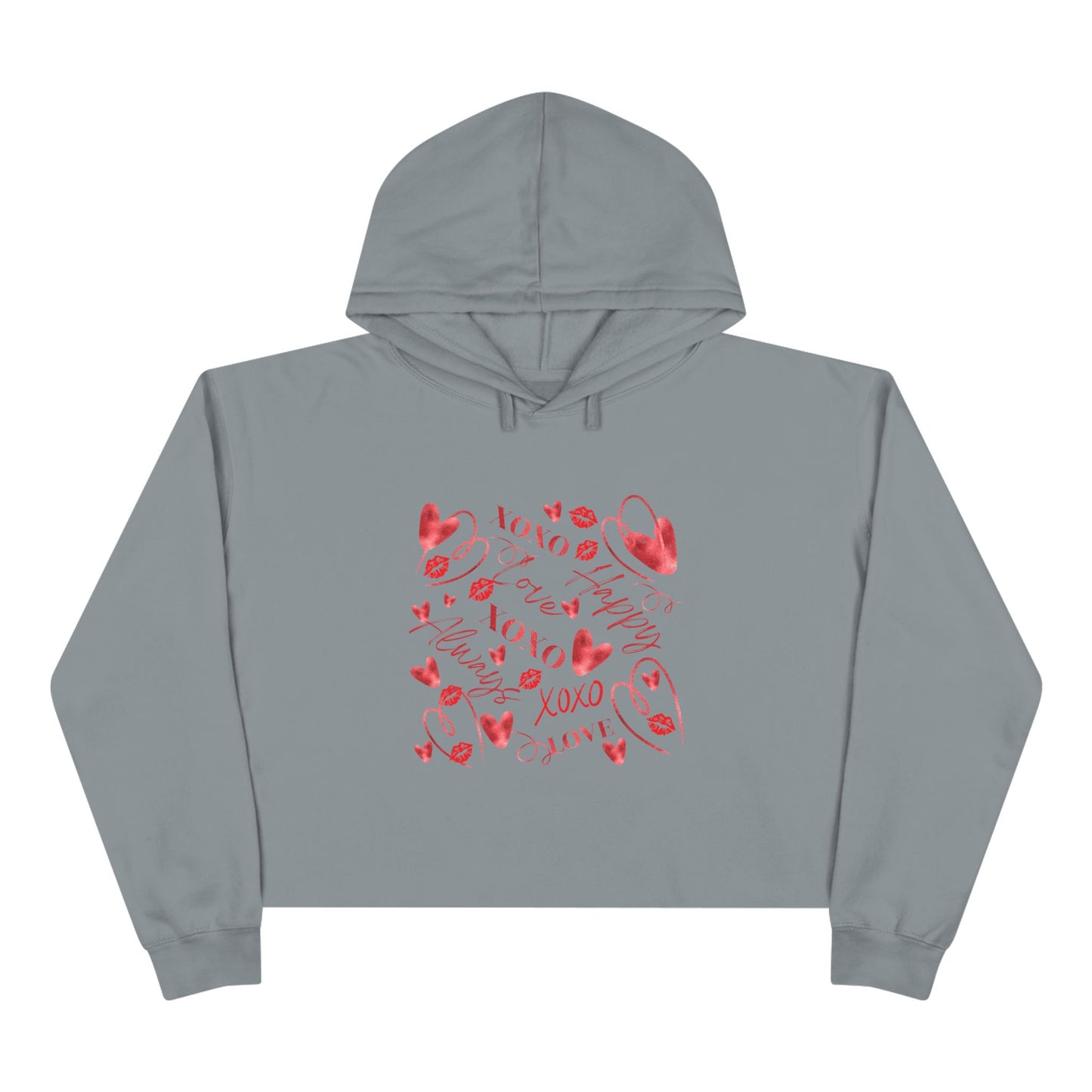 Valentine Word Art Crop Hoodie