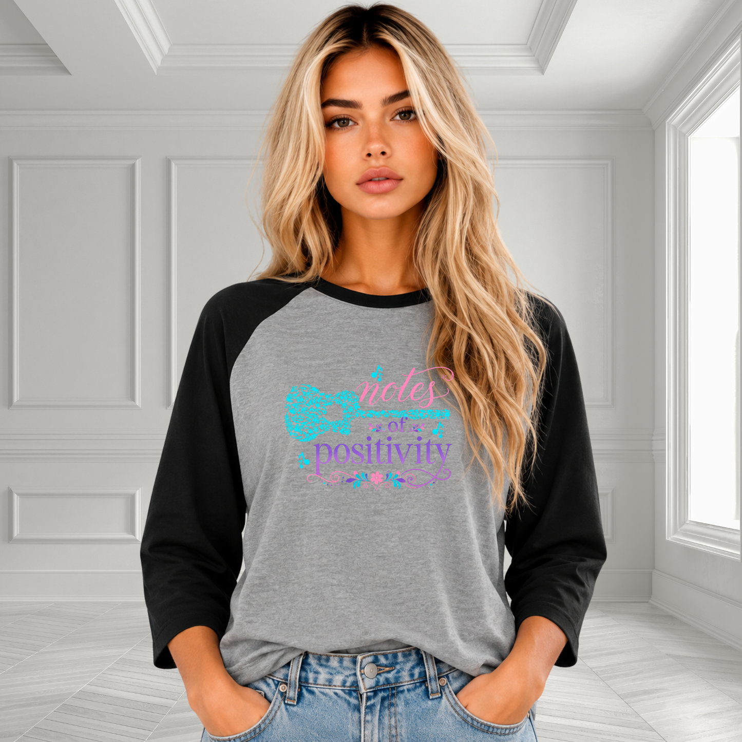 Notes Of Positivity Baseball Tee