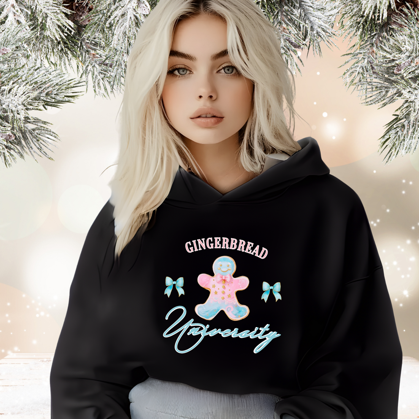 Gingerbread University Crop Hoodie