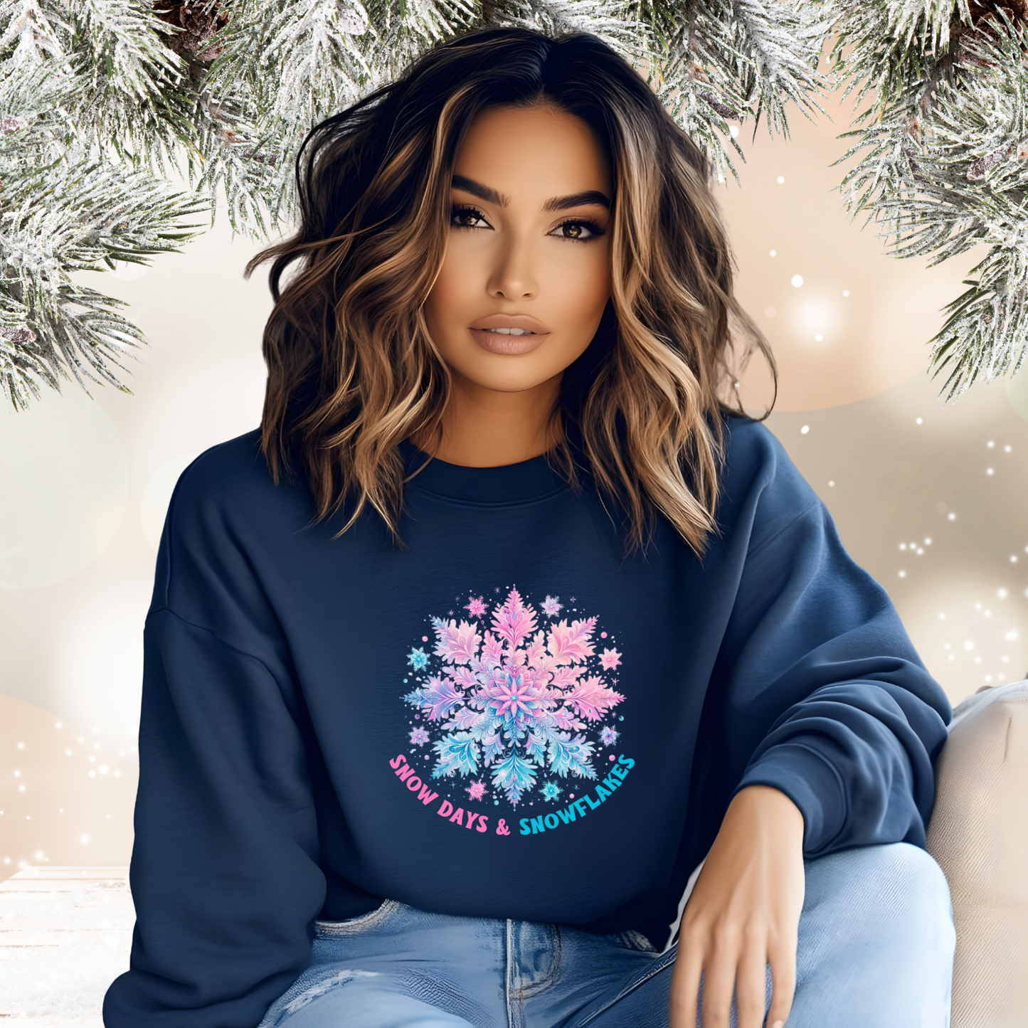 Snow Days & Snowflakes Crewneck Sweatshirt