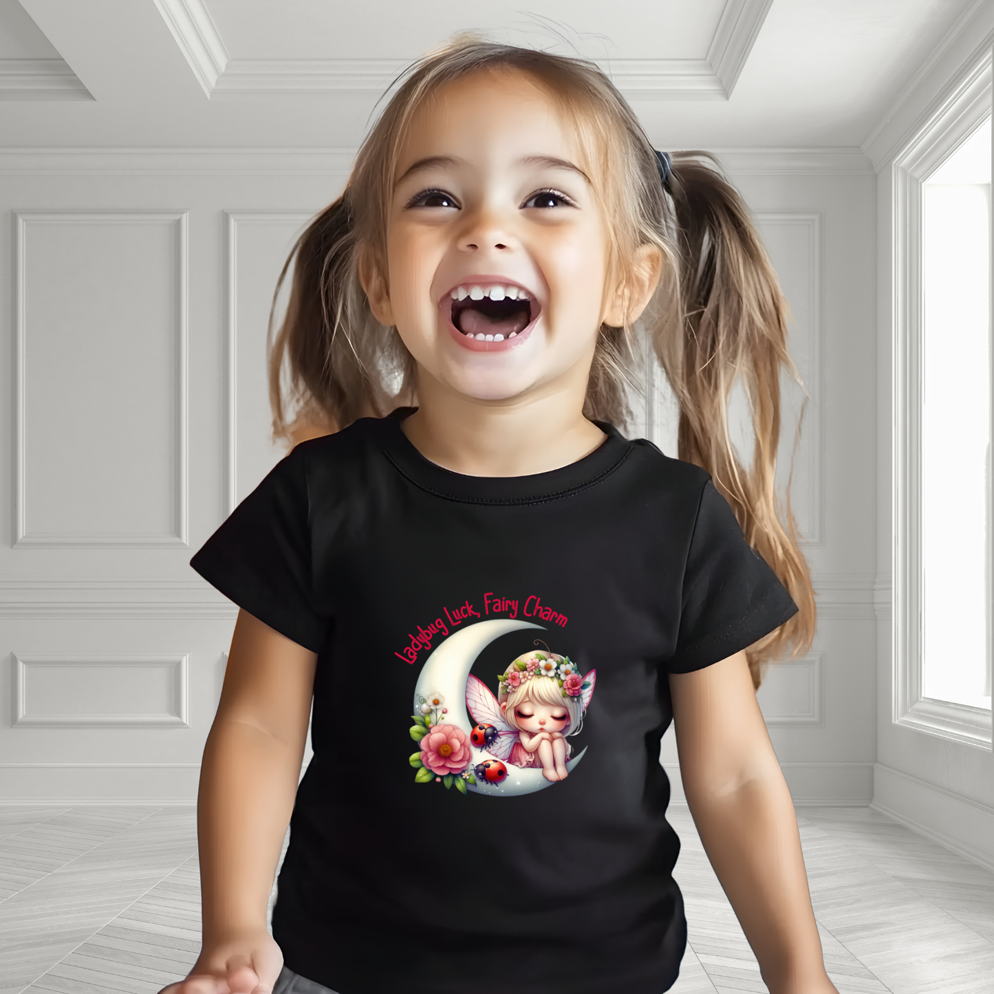 Ladybug Luck, Fairy Charm Kid's T-Shirt