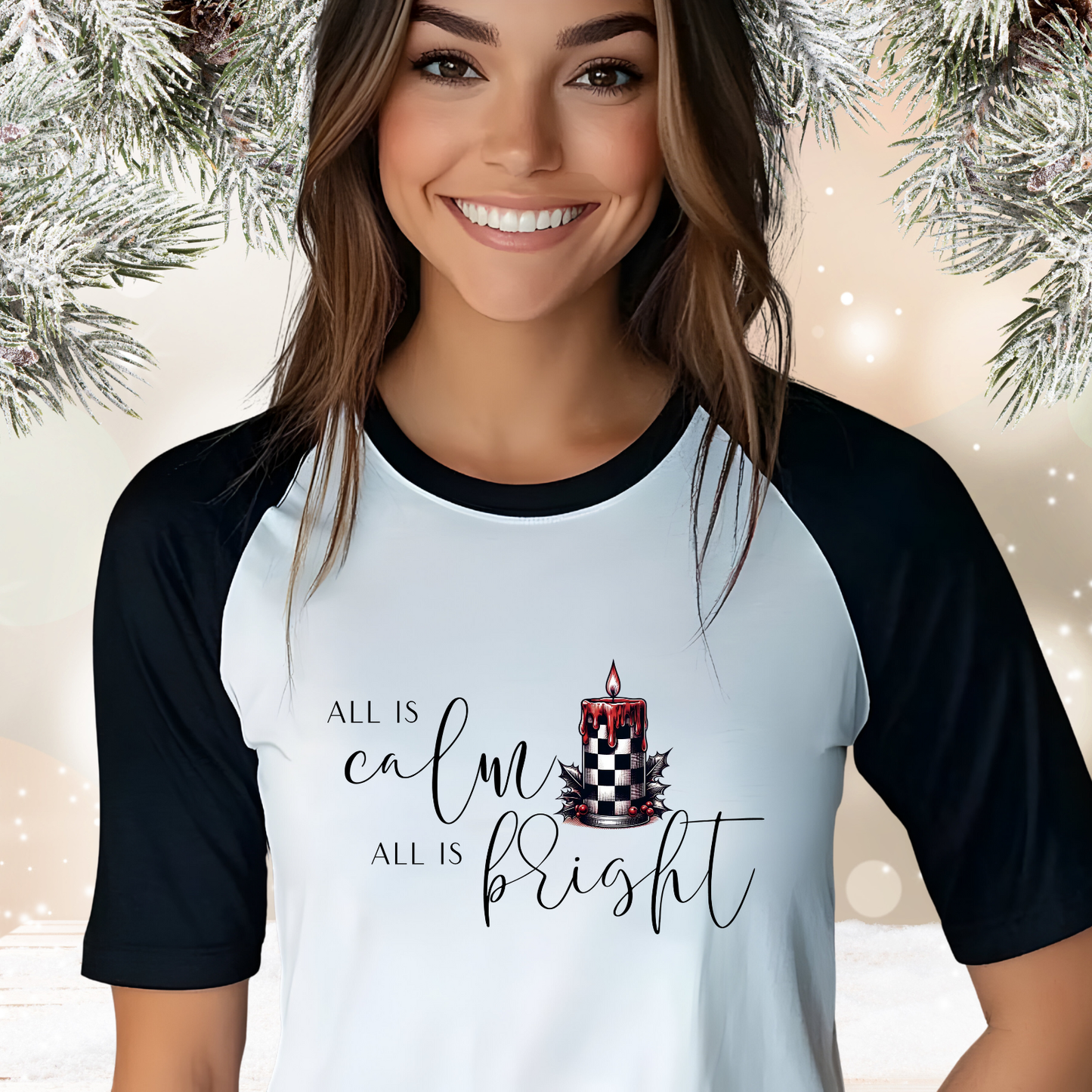 All Is Calm, All Is Bright Baseball Tee