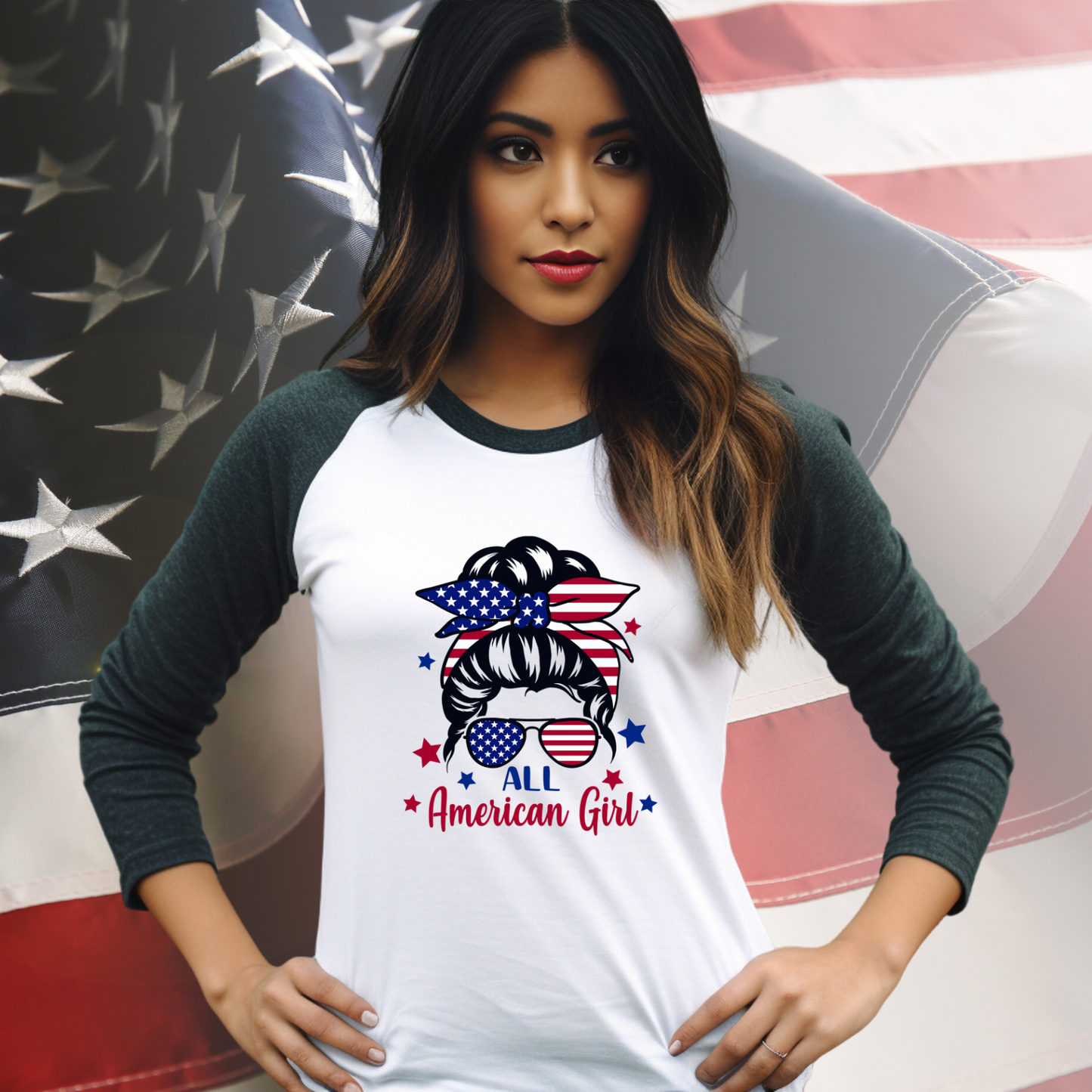 All American Girl Baseball Tee