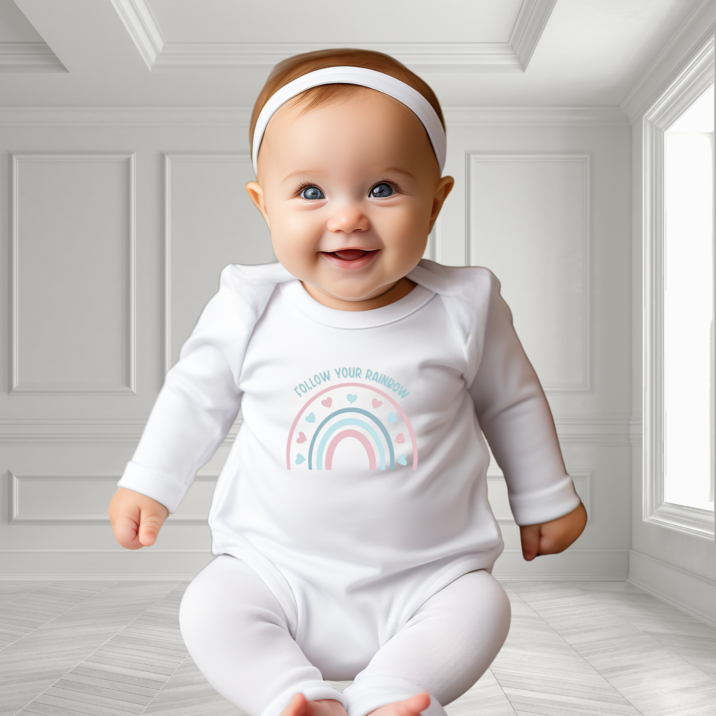 Follow Your Rainbow Infant Long Sleeve Onesie
