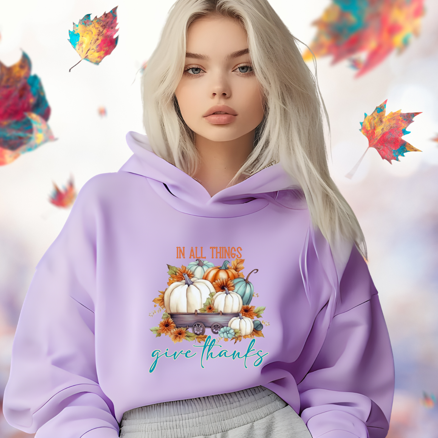 In All Things Give Thanks Crop Hoodie