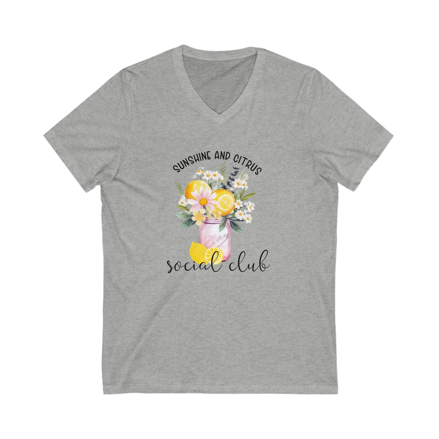 Sunshine And Citrus Social Club V-Neck Tee