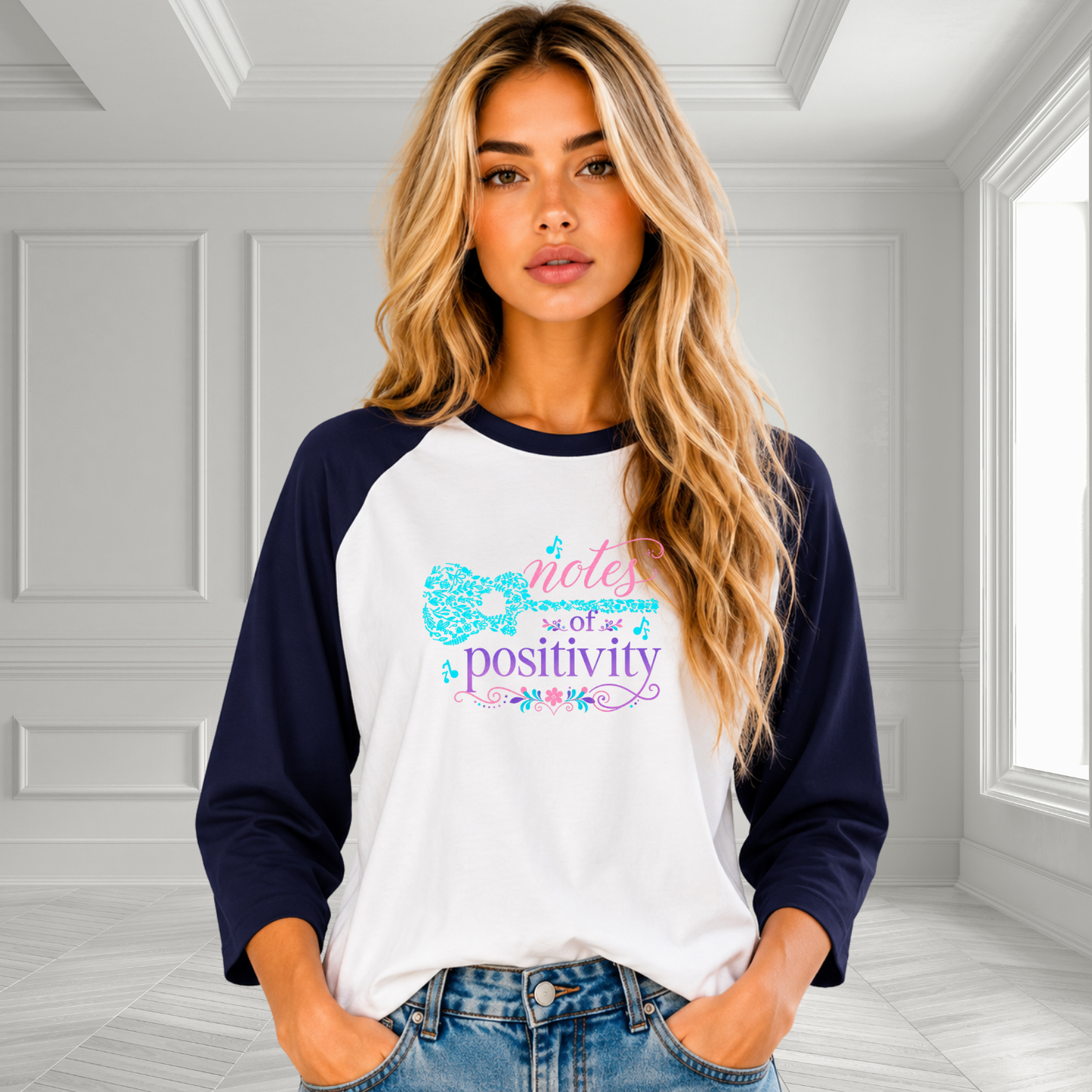 Notes Of Positivity Baseball Tee