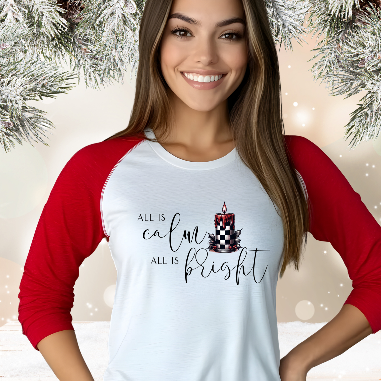All Is Calm, All Is Bright Baseball Tee