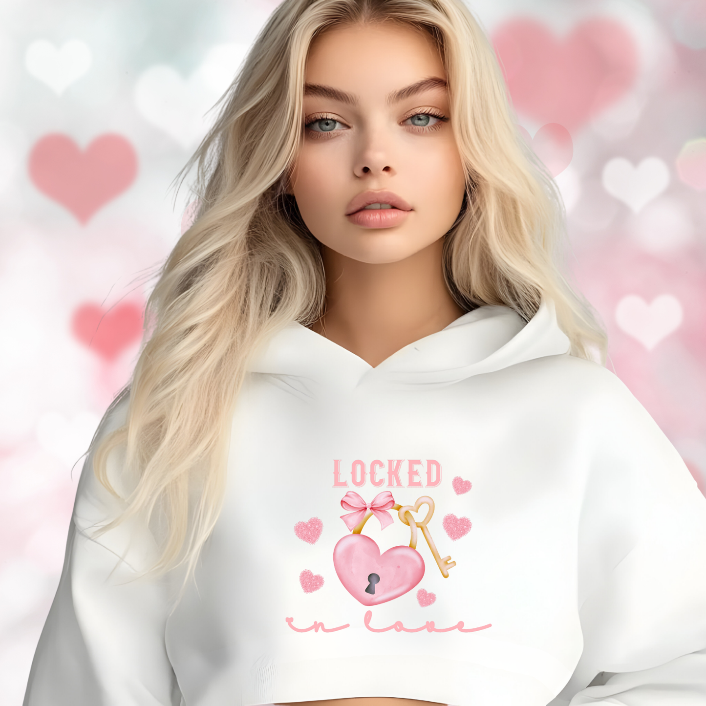 Locked In Love Crop Hoodie