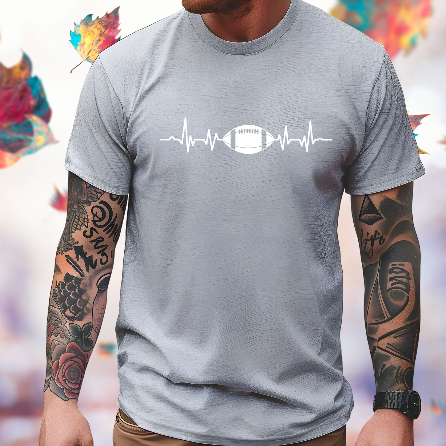 Football Heartbeat T-Shirt
