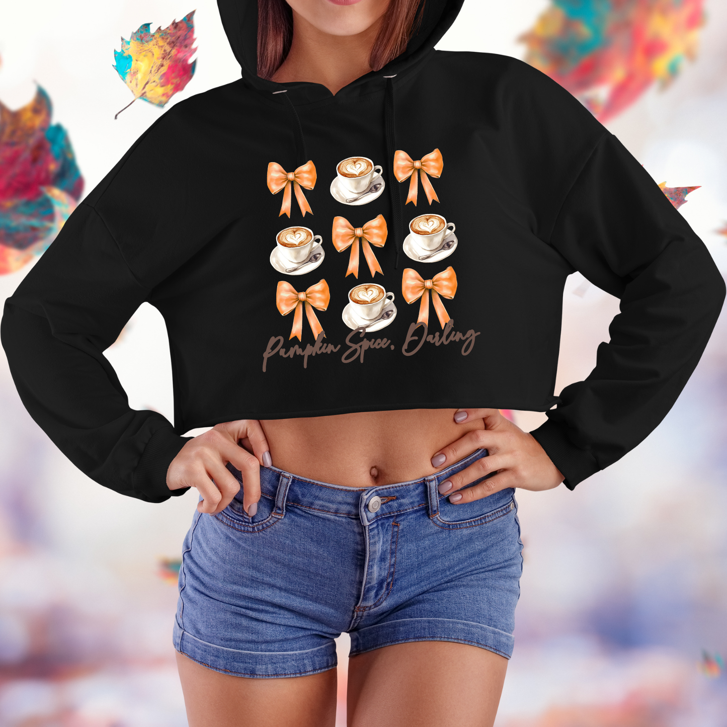 Pumpkin Spice, Darling Crop Hoodie