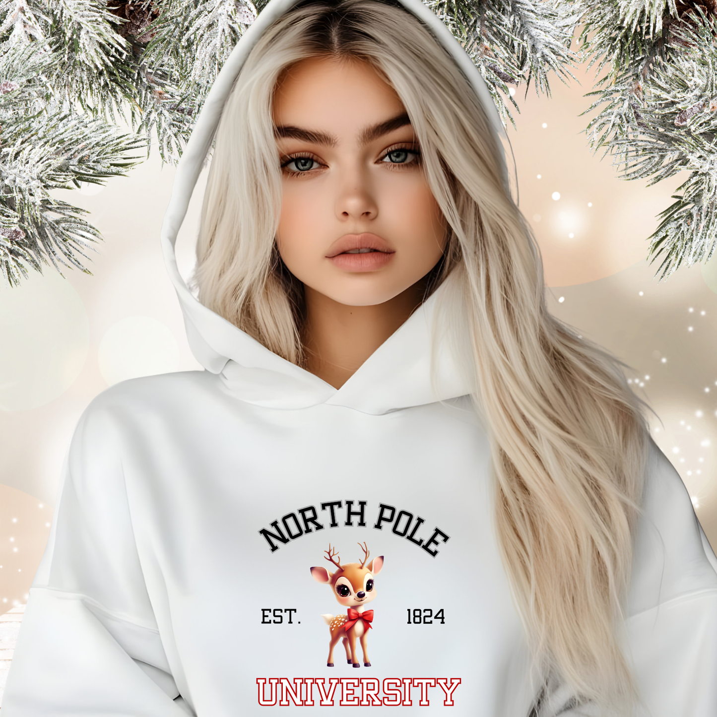 North Pole University Crop Hoodie