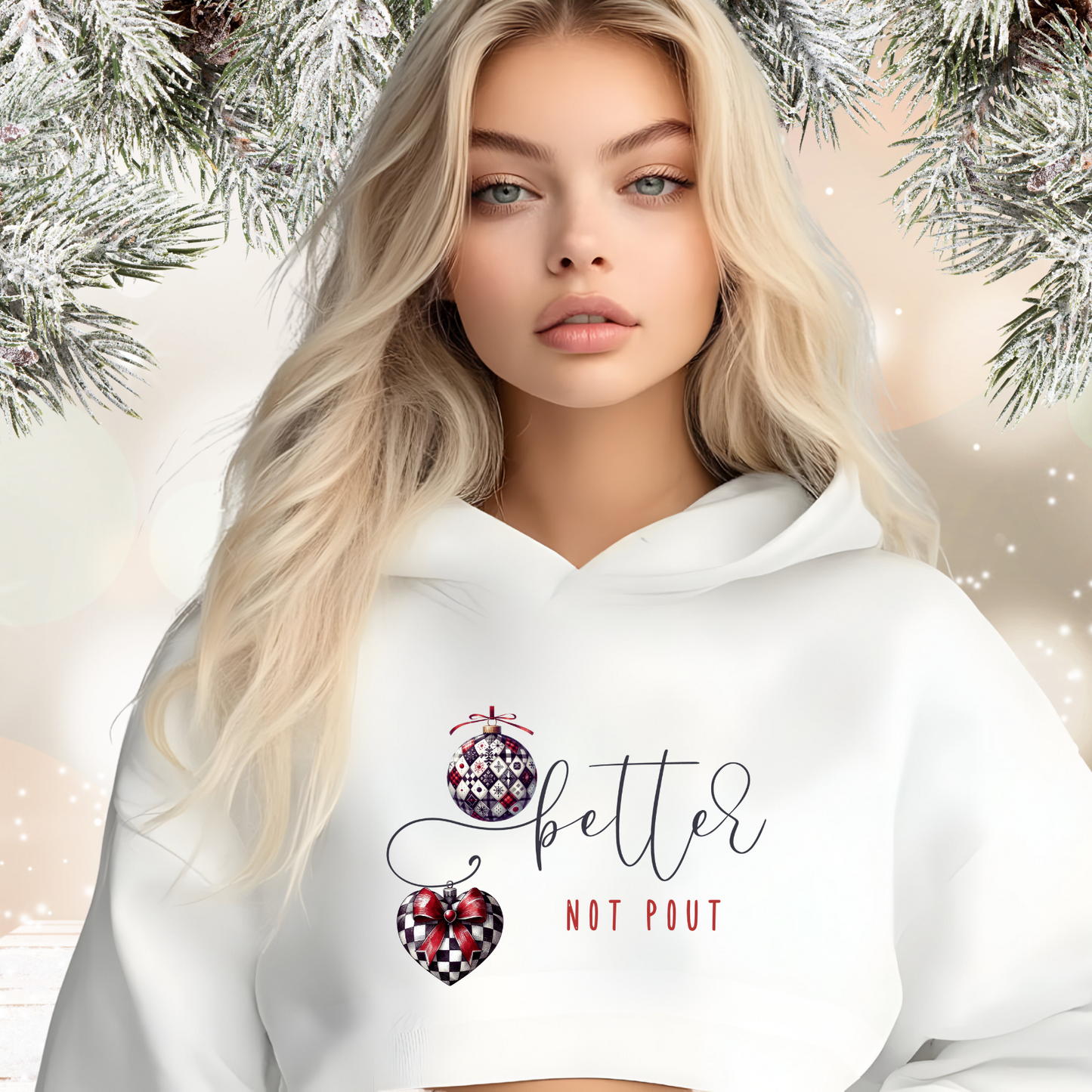 Better Not Pout Crop Hoodie