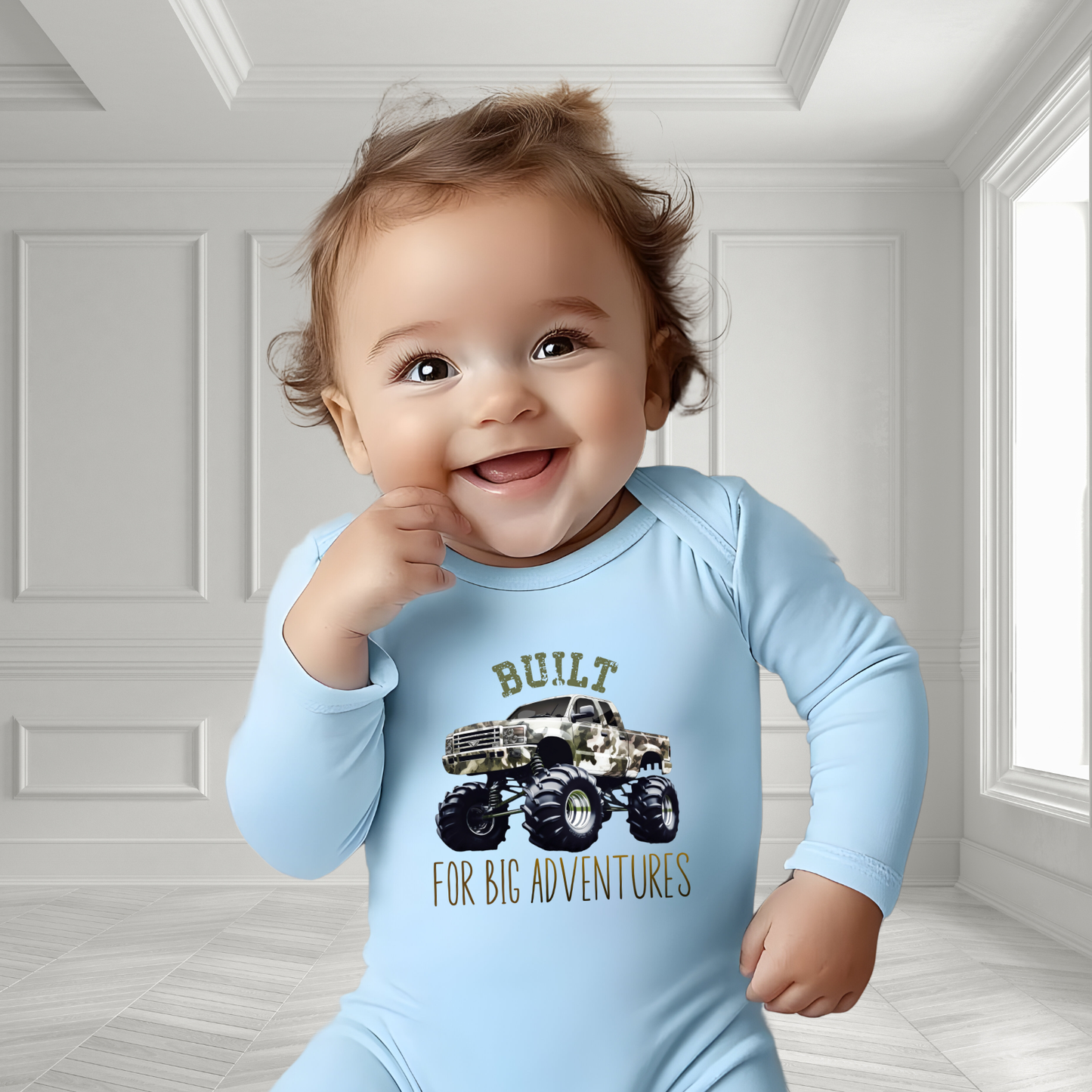 Built For Big Adventures Infant Long Sleeve Onesie