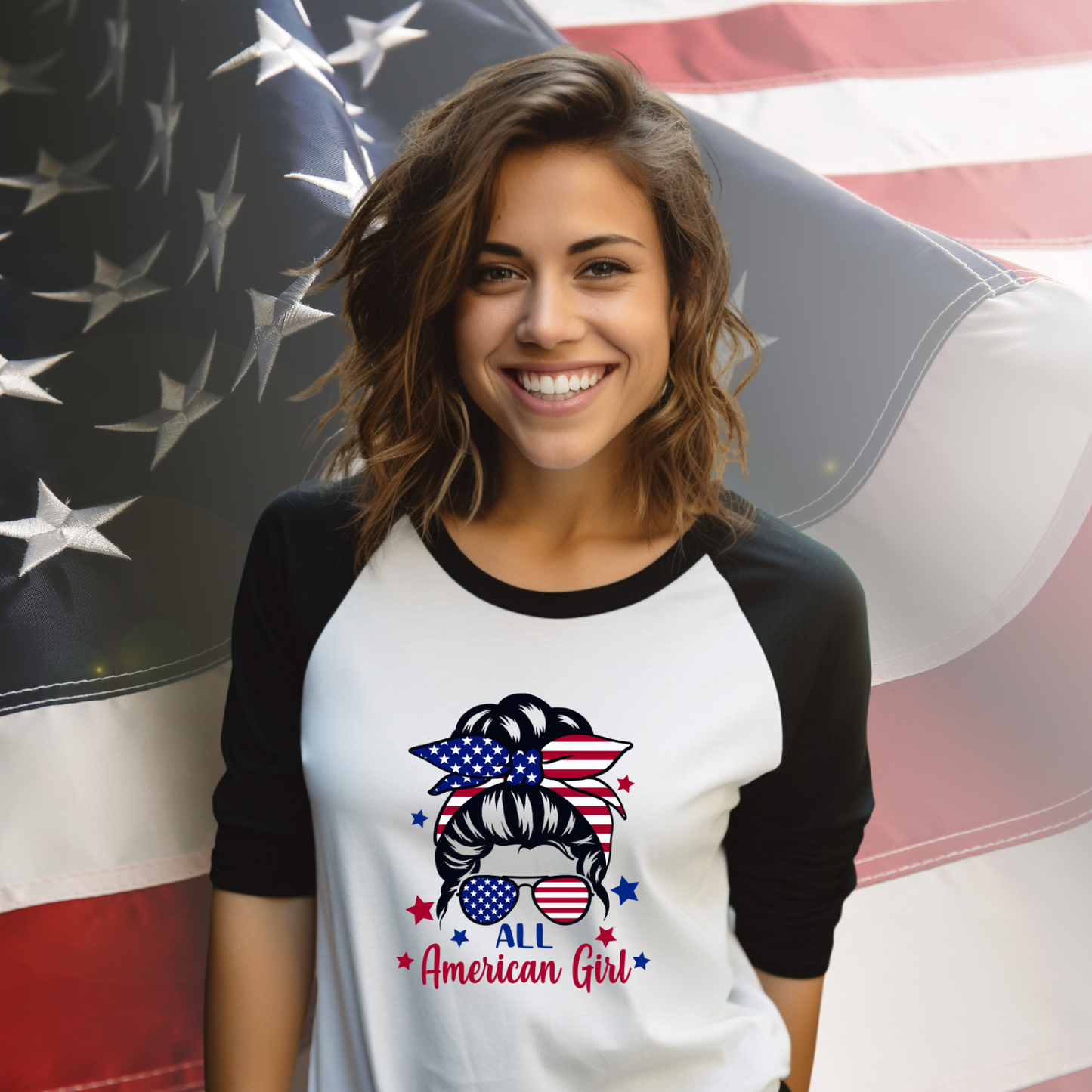 All American Girl Baseball Tee